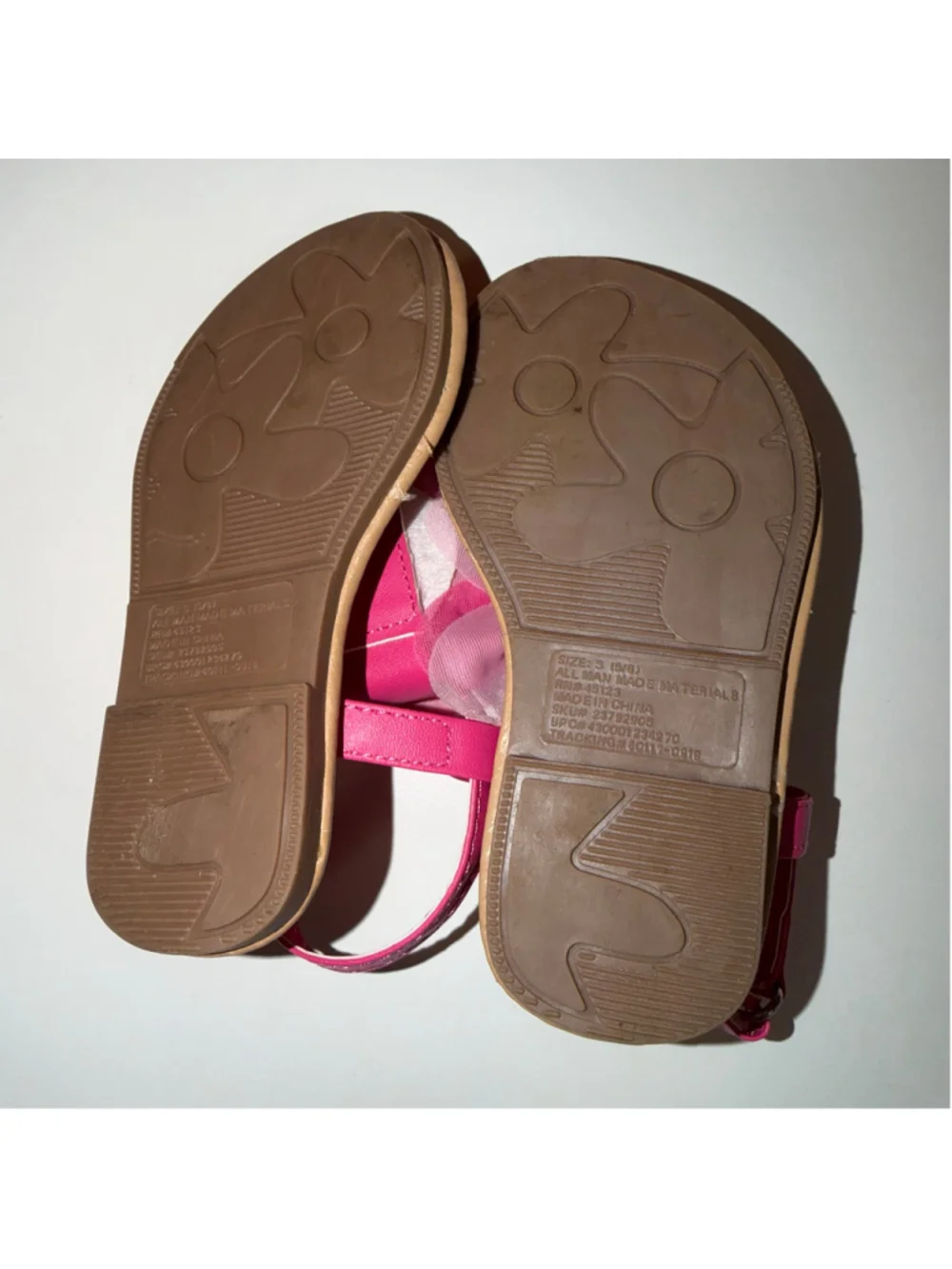 Girls Flower Sandals Shoes  Pink Beige Size 5/6